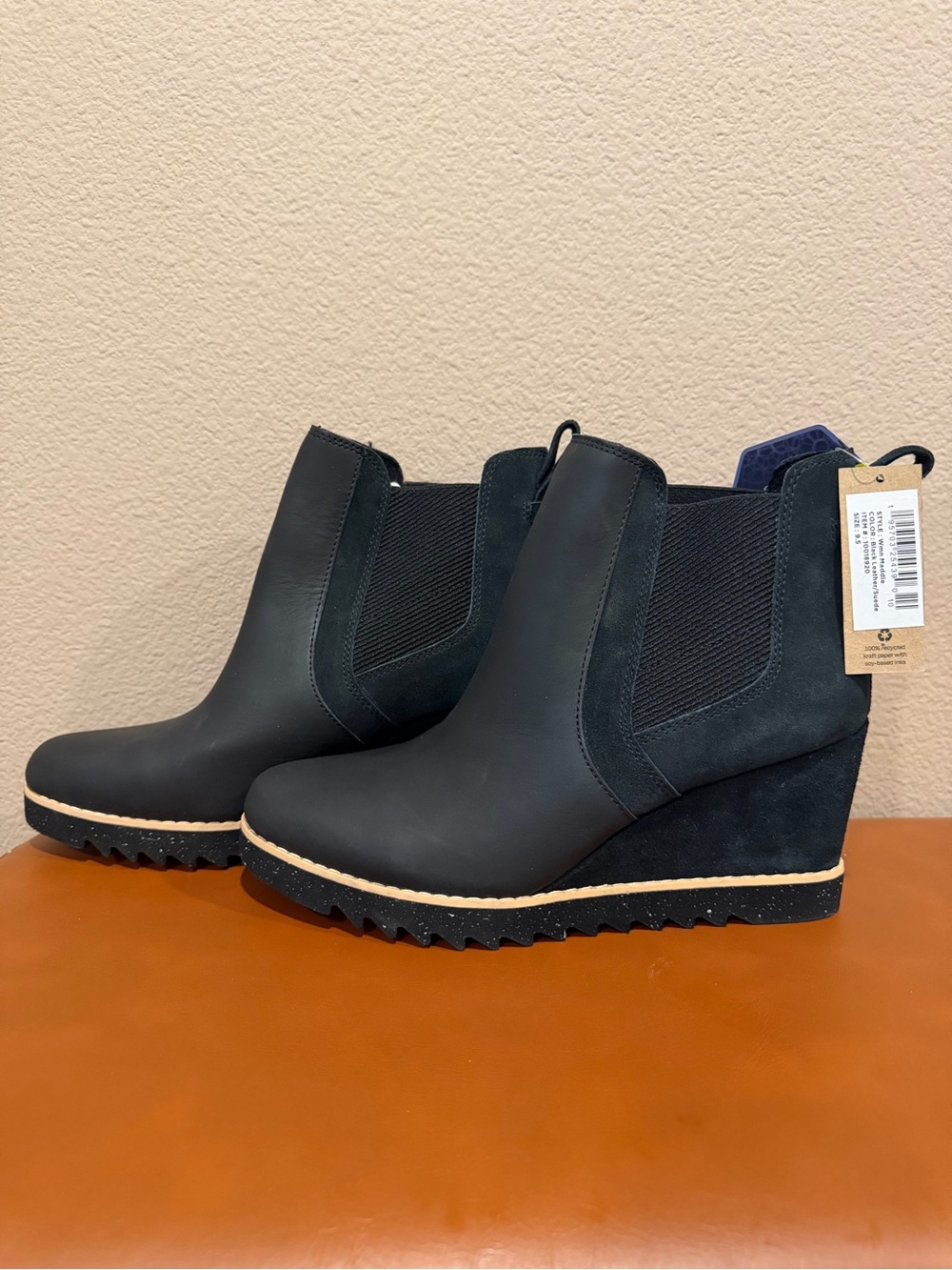 Toms Black Wedge Maddie Booties